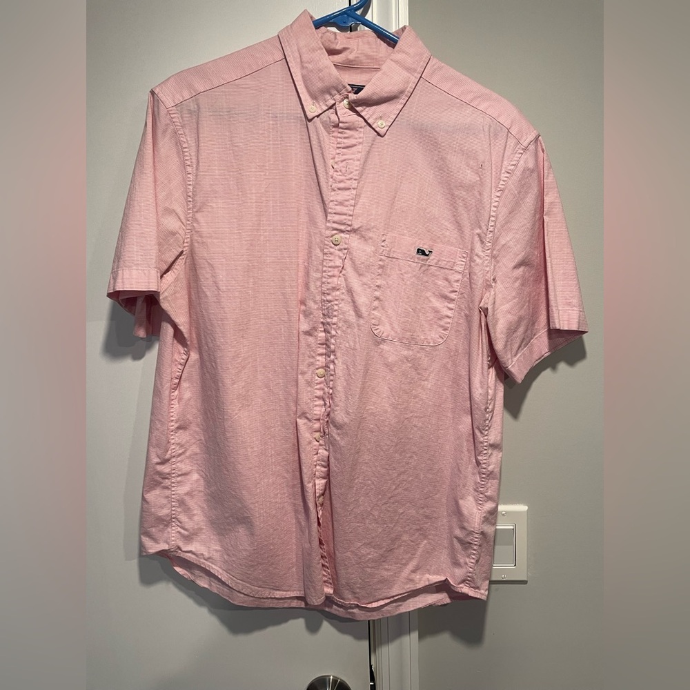 Vineyard Vines Men's Pink Short Sleeve Shirt